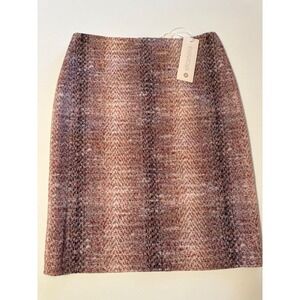 Etcetera Tweed Pencil Skirt Multicolor Rose Pink Women's 6 $248 NWT